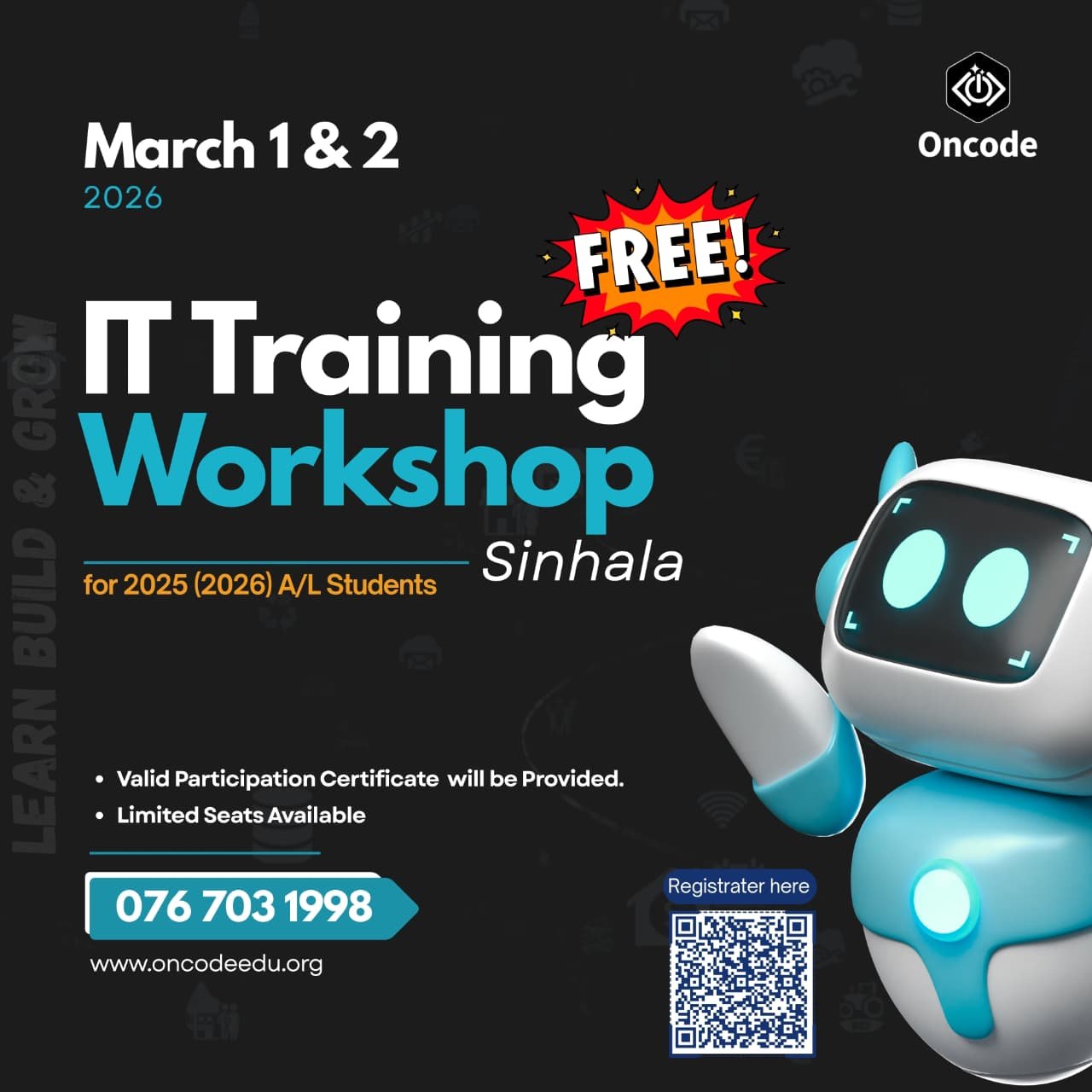 Sinhala Medium IT Workshop Poster